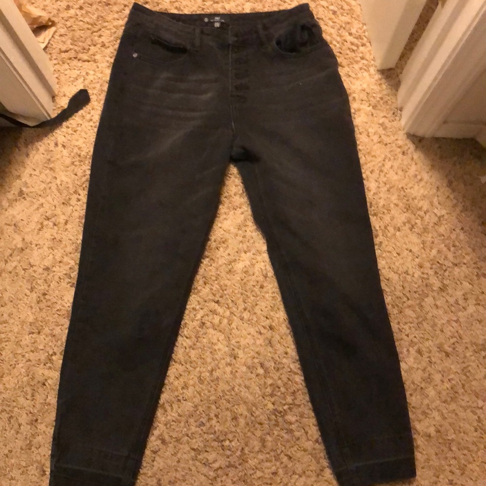 Black high rise mom jeans